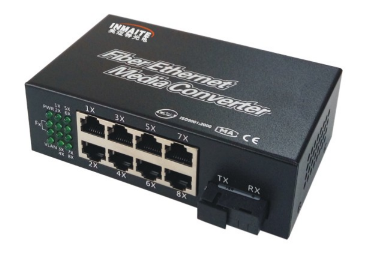 百兆1光8電光纖收發(fā)器